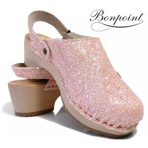 Bonpoint Rose Glitter Clog KLC Girl Size 3 US Mules (0273)